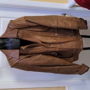 Vintage Leather Coat Jacket